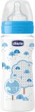 CHICCO Láhev Well-Being 330 ml, silikonový dudlík rychlý průtok – modrá CHICCO Láhev Well-Being 330 ml, silikonový dudlík rychlý průtok – modrá