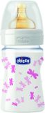 CHICCO Láhev Well-Being 150 ml skleněná, kaučukový dudlík – růžová CHICCO Láhev Well-Being 150 ml skleněná, kaučukový dudlík – růžová