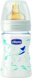 CHICCO Láhev Well-Being 150 ml skleněná, kaučukový dudlík – modrá CHICCO Láhev Well-Being 150 ml skleněná, kaučukový dudlík – modrá
