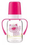 CANPOL BABIES Láhev s potiskem Happy Animals 120 ml s úchyty – růžová CANPOL BABIES Láhev s potiskem Happy Animals 120 ml s úchyty – růžová