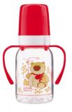 CANPOL BABIES Láhev s potiskem Happy Animals 120 ml s úchyty – červená CANPOL BABIES Láhev s potiskem Happy Animals 120 ml s úchyty – červená