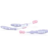 NUBY Szczoteczki do zębów (3m+) zestaw 3 szt. – fioletowe NUBY Szczoteczki do zębów (3m+) zestaw 3 szt. – fioletowe