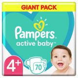 PAMPERS Active Baby 4+ (10-15 kg) 70 ks GIANT PACK – jednorázové pleny