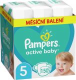 PAMPERS Active Baby 5 (11-16 kg) 150 ks MESAČNÁ ZÁSOBA – jednorazové plienky