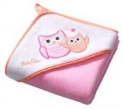 BABYONO Osuška s kapucí Velour 100x100 cm – pink BABYONO Osuška s kapucí Velour 100x100 cm – pink