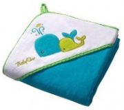 BABYONO Osuška s kapucí Velour 100x100 cm – blue BABYONO Osuška s kapucí Velour 100x100 cm – blue