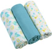 BABYONO Pleny mušelínové Super soft 3 ks – Modré BABYONO Pleny mušelínové Super soft 3 ks – Modré