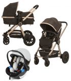 G-MINI Trojkombinace kočárek Grand hnědá/zlatá + Autosedačka GL Grey G-MINI Trojkombinace kočárek Grand hnědá/zlatá + Autosedačka GL Grey