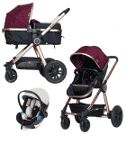 G-MINI Trojkombinace kočárek Grand fuchsia/zlatá + Autosedačka GL Grey G-MINI Trojkombinace kočárek Grand fuchsia/zlatá + Autosedačka GL Grey