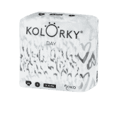 KOLORKY DAY - srdce - S (3-6 kg) - 25 ks - jednorázové eko plenky KOLORKY DAY - srdce - S (3-6 kg) - 25 ks - jednorázové eko plenky