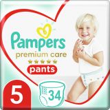 PAMPERS Nohavičky plienkové Premium Care Pants 5 JUNIOR 12-18kg 34ks