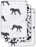 JOLLEIN Žínka balení 3 ks – Leopard black white JOLLEIN Žínka balení 3 ks – Leopard black white