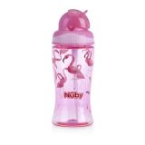 NUBY Hrnek netekoucí se sklápěcí brčkem 360 ml-růžová NUBY Hrnek netekoucí se sklápěcí brčkem 360 ml-růžová