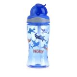 NUBY Hrnek netekoucí se sklápěcím brčkem 360 ml-modrá NUBY Hrnek netekoucí se sklápěcím brčkem 360 ml-modrá