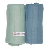LODGER Osušky Swaddler Solid 2 ks Green/Ocean 120x120 cm LODGER Osušky Swaddler Solid 2 ks Green/Ocean 120x120 cm