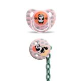 SUAVINEX Anatomický dudlík, silikon, +6m + kulatý klip - růžová panda SUAVINEX Anatomický dudlík, silikon, +6m + kulatý klip - růžová panda