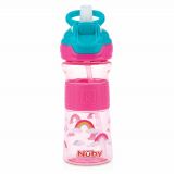 NUBY Láhev sportovní s měkkým sklápěcím brčkem 360 ml, růžová, 3+ NUBY Láhev sportovní s měkkým sklápěcím brčkem 360 ml, růžová, 3+