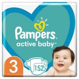 PAMPERS Active Baby 3 (6-10 kg) 152 ks MEGA PACK - jednorazové plienky