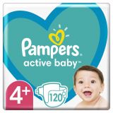 PAMPERS Active Baby 4+ (10-15 kg) 120 ks MEGA PACK - jednorazové plienky
