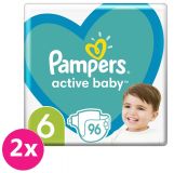 2x PAMPERS Active Baby 6 (13-18 kg) 96 ks MEGA PACK - jednorazové plienky