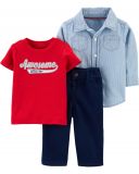 CARTER'S Set 3dílný tričko krátký rukáv, košile, kalhoty Awesome chlapec 24 m/vel. 92