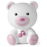 CHICCO Noční světélko hudební Medvídek růžové 0m+ CHICCO Noční světélko hudební Medvídek růžové 0m+