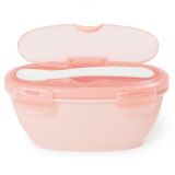 SKIP HOP Miska s lžičkou v ochranném pouzdře Easy Serve Coral 240 ml, 3 m+ SKIP HOP Miska s lžičkou v ochranném pouzdře Easy Serve Coral 240 ml, 3 m+
