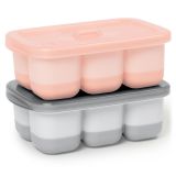SKIP HOP Nádobky na uskladnění jídla s flexibilním dnem Easy Fill Grey, Coral 12 porcí x 60 ml SKIP HOP Nádobky na uskladnění jídla s flexibilním dnem Easy Fill Grey, Coral 12 porcí x 60 ml