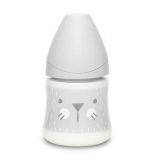 SUAVINEX Premium láhev 150 ml pomalý průtok Vousky, šedá SUAVINEX Premium láhev 150 ml pomalý průtok Vousky, šedá