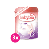 3x BABYBIO OPTIMA 2 kojenecké bio mléko (800 g)