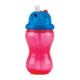 NUBY Hrneček netekoucí se sklápěcím brčkem a 360 ml, 12 m+ červený NUBY Hrneček netekoucí se sklápěcím brčkem a 360 ml, 12 m+ červený