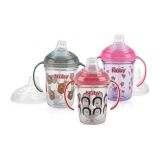 NUBY Hrnek Tritan netekoucí s brčkem a držadly 240 ml, 6 m+ červený NUBY Hrnek Tritan netekoucí s brčkem a držadly 240 ml, 6 m+ červený