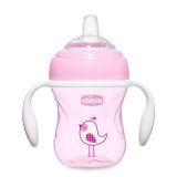 CHICCO Hrneček Učíme se s držadly 200 ml,růžový, 4 m + CHICCO Hrneček Učíme se s držadly 200 ml,růžový, 4 m +