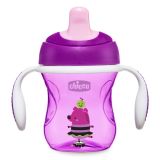 CHICCO Hrneček Trénujeme s držadly 200 ml, fialový 6 m+ CHICCO Hrneček Trénujeme s držadly 200 ml, fialový 6 m+