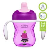 CHICCO Hrneček Training s držadly 200 ml, fialový 6m + CHICCO Hrneček Training s držadly 200 ml, fialový 6m +