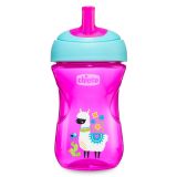 CHICCO Hrneček Pokročilý s brčkem 266 ml, růžový 12 m + CHICCO Hrneček Pokročilý s brčkem 266 ml, růžový 12 m +