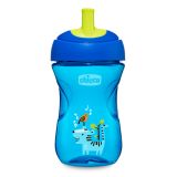 CHICCO Hrneček Pokročilý s brčkem 266 ml, modrý 12 m + CHICCO Hrneček Pokročilý s brčkem 266 ml, modrý 12 m +