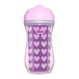CHICCO Hrneček Aktivní termo s hubičkou 200 ml, fialové srdíčka 14 m+ CHICCO Hrneček Aktivní termo s hubičkou 200 ml, fialové srdíčka 14 m+