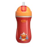CHICCO Hrneček Sport termo s brčkem 266 ml, červený 14 m+ CHICCO Hrneček Sport termo s brčkem 266 ml, červený 14 m+