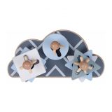KINDSGUT Dřevěné stohovací puzzle obláček šedá KINDSGUT Dřevěné stohovací puzzle obláček šedá