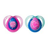 TOMMEE TIPPEE Šidítko symetrické C2N silikon Night 2 ks (0-6 m) růžová/modrá TOMMEE TIPPEE Šidítko symetrické C2N silikon Night 2 ks (0-6 m) růžová/modrá