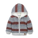 DIRKJE Svetr s kapucí D-CUTIE IS MY SuperPower 86 Navy + grey + rusty brown DIRKJE Svetr s kapucí D-CUTIE IS MY SuperPower 86 Navy + grey + rusty brown