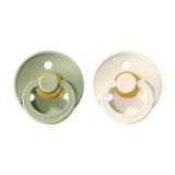 BIBS Colour dudlíky z přírodního kaučuku 2 ks vel. 1 Sage / Ivory BIBS Colour dudlíky z přírodního kaučuku 2 ks vel. 1 Sage / Ivory