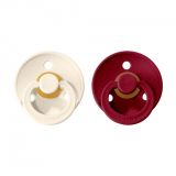 BIBS Colour dudlíky z přírodního kaučuku 2 ks vel. 1 Ivory / Ruby BIBS Colour dudlíky z přírodního kaučuku 2 ks vel. 1 Ivory / Ruby