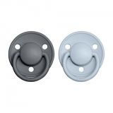 BIBS De Lux dudlíky z přírodního kaučuku 2 ks vel. 1 Iron / BabyBlue BIBS De Lux dudlíky z přírodního kaučuku 2 ks vel. 1 Iron / BabyBlue