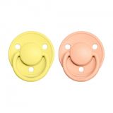 BIBS De Lux dudlíky z přírodního kaučuku 2 ks vel. 1 Sunshine / Peach Sunset BIBS De Lux dudlíky z přírodního kaučuku 2 ks vel. 1 Sunshine / Peach Sunset