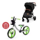 KINDERKRAFT Kočárek sportovní Grande Black + Dětské odrážedlo 2way Next Green/Gray KINDERKRAFT Kočárek sportovní Grande Black + Dětské odrážedlo 2way Next Green/Gray
