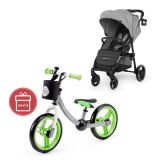 KINDERKRAFT Kočárek sportovní Grande City Grey + Dětské odrážedlo 2way Next Green/Gray KINDERKRAFT Kočárek sportovní Grande City Grey + Dětské odrážedlo 2way Next Green/Gray