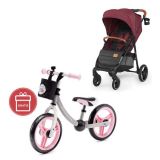 KINDERKRAFT Kočárek sportovní Grande Burgundy + Dětské odrážedlo 2way Next Light pink KINDERKRAFT Kočárek sportovní Grande Burgundy + Dětské odrážedlo 2way Next Light pink