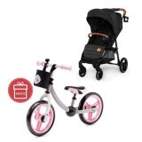 KINDERKRAFT Kočárek sportovní Grande Black + Dětské odrážedlo 2way Next Light pink KINDERKRAFT Kočárek sportovní Grande Black + Dětské odrážedlo 2way Next Light pink